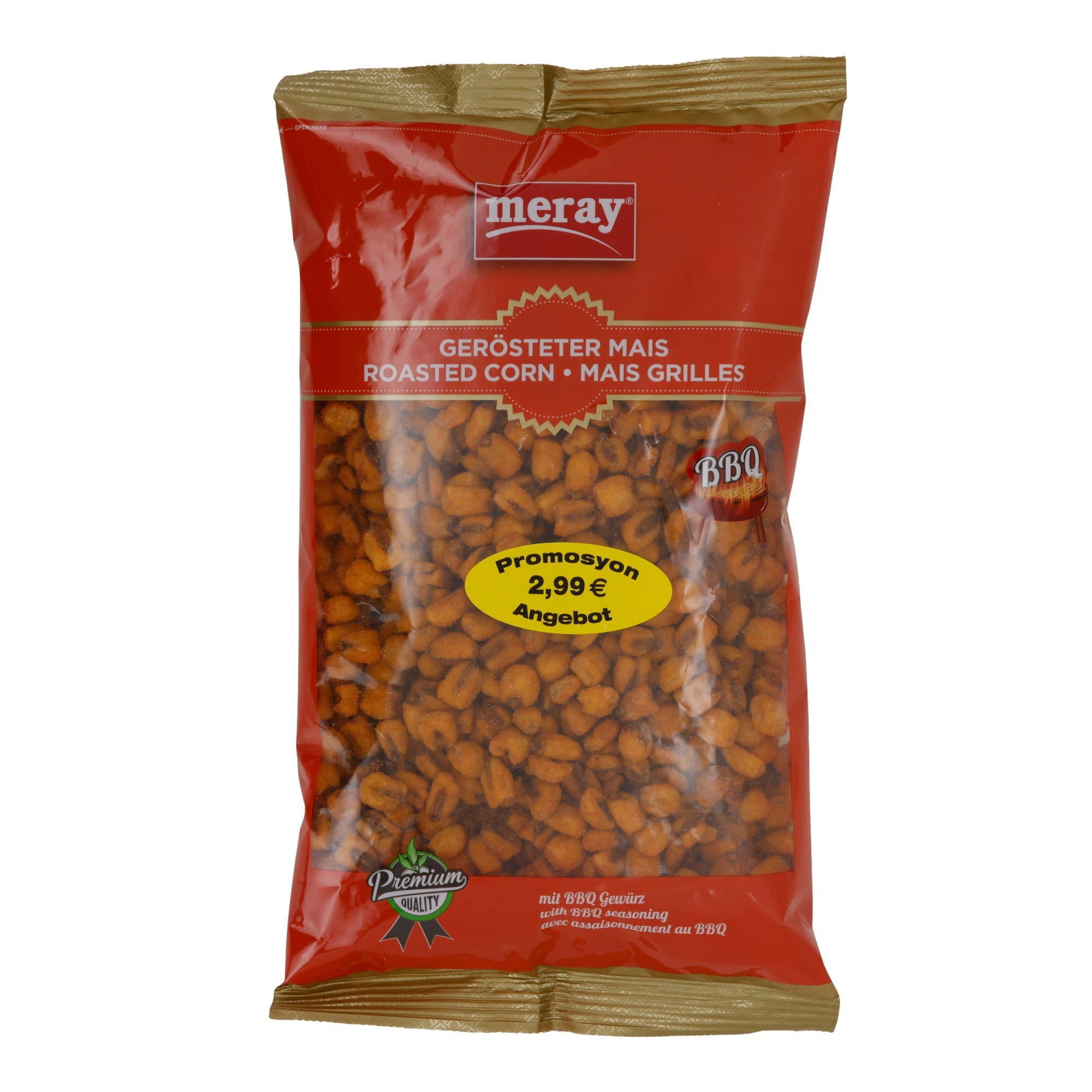Gerösteter Mais BBQ Meray | Knuspriger Snack | Mit BBQ-Würzung | 300 g MERAY